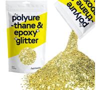 Hemway Polyurethane & Epoxy Glitter - Sand Gold | 100g Extra Chunky Metallic Flake Sequins for Resin Crafts | Craft Supplies for Tumblers, Candles, Coasters, Glass & Floor Art Decoration