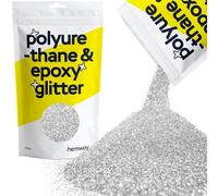 Hemway Polyurethane & Epoxy Glitter - Silver | 500g Fine Metallic Flake Sequins for Resin Crafts | Craft Supplies for Tumblers, Candles, Coasters, Glass & Floor Art Decoration