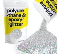 Hemway Polyurethane & Epoxy Glitter - Silver Holographic | 100g Chunky Metallic Flake Sequins for Halloween Crafts | Craft Supplies for Tumblers, Candles, Coasters & Autumn Décor