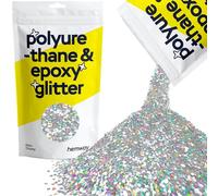 Hemway Polyurethane & Epoxy Glitter - Silver Holographic | 100g Extra Chunky Metallic Flake Sequins for Halloween Crafts | Craft Supplies for Tumblers, Candles, Coasters & Autumn Décor