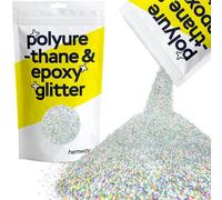 Hemway Polyurethane & Epoxy Glitter - Silver Holographic Fibre Strands | 100g Shaped Metallic Flake Sequins for Resin Crafts | Craft Supplies for Tumblers, Candles, Glass & Floor Art Decoration