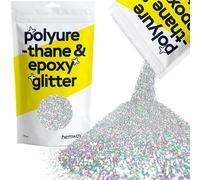 Hemway Polyurethane & Epoxy Glitter - Silver Holographic | Fine Metallic Flake Sequins for Resin Crafts | Craft Supplies for Tumblers, Candles, Coasters, Glass & Floor Art Decoration | 500 g