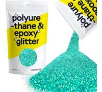 Hemway Polyurethane & Epoxy Glitter - Turquoise Blue Holographic | 100g Ultrafine Metallic Flake Sequins for Resin Crafts | Craft Supplies for Tumblers, Coasters, Glass & Floor Art Decoration