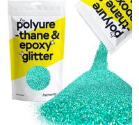 Hemway Polyurethane & Epoxy Glitter - Turquoise Blue Holographic | Microfine Metallic Flake Sequins for Resin Crafts | Craft Supplies for Tumblers, Candles, Glass & Floor Art Decoration | 100 g