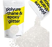 Hemway Polyurethane & Epoxy Glitter - White Iridescent | 100g Super Chunky Metallic Flake Sequins for Halloween Crafts | Craft Supplies for Tumblers, Candles, Coasters & Autumn Décor