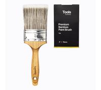 Hemway Premium Bamboo 3" Paint Brush, Flat Tool For Large Coverage, Sustainable For Decorating, Painting Emulsion, Varnish, Wax