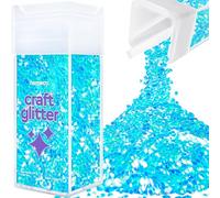 Hemway Premium Craft Glitter Shaker - Baby Blue Iridescent | 110g Super Chunky Metallic Flake Sequins for Resin & Epoxy Crafts | Craft Supplies for Festival, Tumblers, Body, Face, Eye & Nail Art