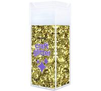 Hemway Premium Craft Glitter Shaker - Sand Gold | 110g Super Chunky Metallic Flake Sequins for Resin & Epoxy Crafts | Craft Supplies for Festival, Tumblers, Body, Face, Eye & Nail Art