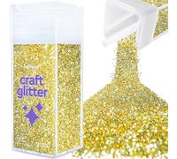 Hemway Premium Craft Glitter Shaker - Sand Gold | 130g Chunky Metallic Flake Sequins for Resin & Epoxy Crafts | Craft Supplies for Festival, Tumblers, Body, Face, Eye & Nail Art
