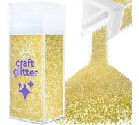 Hemway Premium Craft Glitter Shaker - Sand Gold | 130g Microfine Metallic Flake Sequins for Resin & Epoxy Crafts | Craft Supplies for Festival, Tumblers, Body, Face, Eye & Nail Art