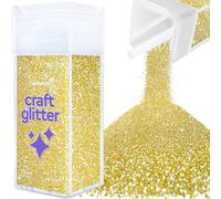 Hemway Premium Craft Glitter Shaker - Sand Gold | 130g Ultrafine Metallic Flake Sequins for Resin & Epoxy Crafts | Craft Supplies for Festival, Tumblers, Body, Face, Eye & Nail Art