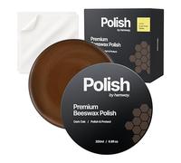 Hemway Premium Dark Oak Beeswax Furniture Wax Polish 200ml / 6.8fl oz | & 2 Lint-Free Cloths | Natural Polish and Protect for Modern & Antique Wood and Chalk Furniture Paint