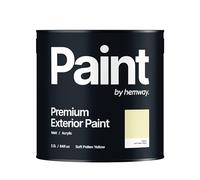Exterior Matt Acrylic Paint 2.5L Tin Durable Emulsion Outdoor British-Made Wood, Masonry, Shed, Fence Hemway Soft Pollen Yellow 2.5L
