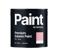 Hemway - Premium Exterior Paint - Sunset Pink 2.5 L | Outdoor Matt Finish, Acrylic & Water-Based Emulsion | Quick Dry & High Coverage for Walls, Wood, Metal, Masonry & Furniture