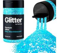 Hemway Premium Glitter Shaker - Baby Blue Iridescent | Extra Chunky Metallic Flake Sequins for Resin & Epoxy Crafts | Craft Supplies for Tumblers, Festival, Hair, Face, Body, Eye & Nail Art | 115 g