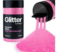 Hemway Premium Glitter Shaker - Baby Pink Iridescent | 125g Microfine Metallic Flake Sequins for Resin & Epoxy Crafts | Craft Supplies for Tumblers, Festival, Hair, Face, Body, Eye & Nail Art