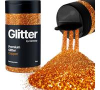 Hemway Premium Glitter Shaker - Copper | Fine Metallic Flake Sequins for Resin & Epoxy Crafts | Craft Supplies for Tumblers, Festival, Hair, Face, Body, Eye & Nail Art | 130 g