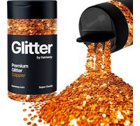Hemway Premium Glitter Shaker - Copper | Super Chunky Metallic Flake Sequins for Resin & Epoxy Crafts | Craft Supplies for Tumblers, Festival, Hair, Face, Body, Eye & Nail Art | 115 g