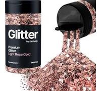 Hemway Premium Glitter Shaker - Light Rose Gold | 120g Multi Size Metallic Flake Sequins for Resin & Epoxy Crafts | Craft Supplies for Tumblers, Festival, Hair, Face, Body, Eye & Nail Art