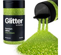 Hemway Premium Glitter Shaker - Lime Green | 125g Microfine Halloween Metallic Flake Sequins for Resin & Epoxy Crafts | Craft Supplies for Decorating Masks, Nail, Face, Bunting, Art