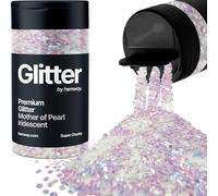Hemway Premium Glitter Shaker - Mother of Pearl Iridescent | 115g Super Chunky Halloween Metallic Flake Sequins for Resin & Epoxy Crafts | Craft Supplies for Decorating Masks, Nail, Face, Bunting, Art