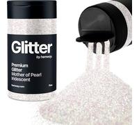 Hemway Premium Glitter Shaker - Mother of Pearl Iridescent | 130g Fine Metallic Flake Sequins for Resin & Epoxy Crafts | Craft Supplies for Tumblers, Festival, Hair, Face, Body, Eye & Nail Art
