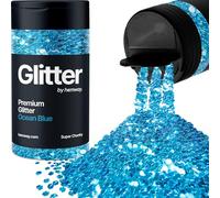 Hemway Premium Glitter Shaker - Ocean Blue | 115g Super Chunky Metallic Flake Sequins for Resin & Epoxy Crafts | Craft Supplies for Tumblers, Festival, Hair, Face, Body, Eye & Nail Art