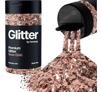 Hemway Premium Glitter Shaker - Rose Gold | 120g Multi Size Metallic Flake Sequins for Resin & Epoxy Crafts | Craft Supplies for Tumblers, Festival, Hair, Face, Body, Eye & Nail Art