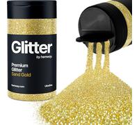 Hemway Premium Glitter Shaker - Sand Gold | 130g Ultrafine Metallic Flake Sequins for Resin & Epoxy Crafts | Craft Supplies for Tumblers, Festival, Hair, Face, Body, Eye & Nail Art
