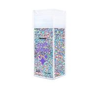 Hemway Premium Glitter Shaker - Silver Holographic | 80g Shaped Halloween Metallic Flake Sequins for Resin & Epoxy Crafts | Craft Supplies for Decorating Masks, Nail, Face, Bunting, Art