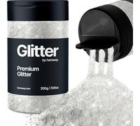 Hemway Premium Glitter Shaker - White | 200g Multi Size Metallic Flake Sequins for Resin & Epoxy Crafts | Craft Supplies for Tumblers, Festival, Hair, Face, Body, Eye & Nail Art