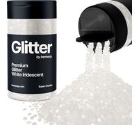 Hemway Premium Glitter Shaker - White Iridescent | 115g Super Chunky Metallic Flake Sequins for Resin & Epoxy Crafts | Craft Supplies for Tumblers, Festival, Hair, Face, Body, Eye & Nail Art