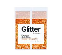 Hemway Premium Glitter Shakers - Copper Holographic | 130g (2 Pack) Chunky Metallic Flake Sequins for Resin & Epoxy Crafts | Craft Supplies for Tumblers, Festival, Hair, Face, Body, Eye & Nail Art