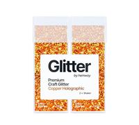 Hemway Premium Glitter Shakers - Copper Holographic | 130g (2 Pack) Extra Chunky Metallic Flake Sequins for Resin & Epoxy Crafts | Craft Supplies for Tumblers, Festival, Face, Body, Eye & Nail Art