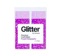 Hemway Premium Glitter Shakers - Purple Holographic | 130g (2 Pack) Ultrafine Metallic Flake Sequins for Resin & Epoxy Crafts | Craft Supplies for Tumblers, Festival, Face, Body, Eye & Nail Art