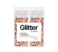Hemway Premium Glitter Shakers - Rose Gold Holographic | 130g (2 Pack) Super Chunky Metallic Flake for Resin & Epoxy Crafts | Craft Supplies for Tumblers, Festival, Face, Body, Eye & Nail Art