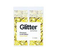Hemway Premium Glitter Shakers - Sand Gold | 130g (2 Pack) Super Chunky Metallic Flake Sequins for Resin & Epoxy Crafts | Craft Supplies for Tumblers, Festival, Hair, Face, Body, Eye & Nail Art