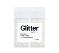 Hemway Premium Glitter Shakers - White Iridescent | 130g (2 Pack) Extra Chunky Metallic Flake Sequins for Resin & Epoxy Crafts | Craft Supplies for Tumblers, Festival, Face, Body, Eye & Nail Art