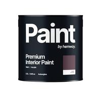 Hemway - Premium Interior Paint - Aubergine Purple 2.5 L | Indoor Matt Finish, Acrylic & Water-Based Emulsion | Quick Dry & High Coverage for the Kitchen, Bathroom & Bedroom