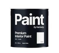 Hemway Premium Interior Paint | Indoor Matt Finish, Acrylic & Water-based Emulsion | Quick Dry & High Coverage For The Kitchen, Bathroom & Bedroom - Bright White 2.5 L, White