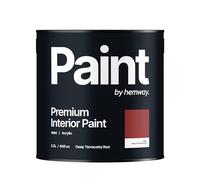 Hemway - Premium Interior Paint - Deep Terracotta Red 2.5 L | Indoor Matt Finish, Acrylic & Water-Based Emulsion | Quick Dry & High Coverage for the Kitchen, Bathroom & Bedroom