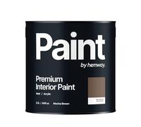 Hemway - Premium Interior Paint - Mocha Brown 2.5 L | Indoor Matt Finish, Acrylic & Water-Based Emulsion | Quick Dry & High Coverage for the Kitchen, Bathroom & Bedroom