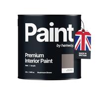 Hemway - Premium Interior Paint - Mushroom Brown 2.5 L | Indoor Matt Finish, Acrylic & Water-Based Emulsion | Quick Dry & High Coverage for the Kitchen, Bathroom & Bedroom
