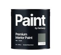 Hemway - Premium Interior Paint - Smoked Moss Green 2.5 L | Indoor Matt Finish, Acrylic & Water-Based Emulsion | Quick Dry & High Coverage for the Kitchen, Bathroom & Bedroom