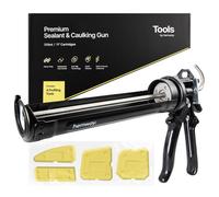 Hemway Premium Sealant Caulking Gun & Finishing Tool 4 Piece Kit - Strong Silicone Applicator For 310Ml Cartridge