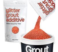 Hemway Red Holographic Glitter Grout Additive Microfine 100g Metallic Flakes for Adding Sparkle to Kitchen & Bathroom Tiles | Enhance Your Indoor Grouting Projects with a Durable Sparkly Effect