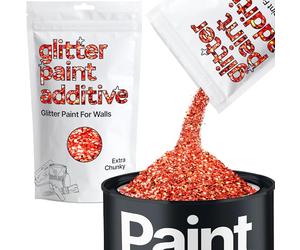 Hemway Red Holographic Glitter Paint Additive Extra Chunky 100g for Adding Sparkle to Paints & Varnish | Paint Walls Sparkly Add to Emulsion, Acrylic or Lacquer Indoor