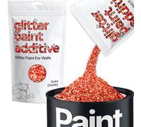 Hemway Red Holographic Glitter Paint Additive Extra Chunky 100g | for Paints & Varnish | Paint Walls Sparkly Add to Emulsion, Acrylic or Lacquer Indoor