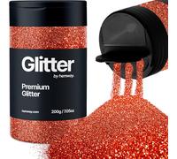 Hemway Red Holographic Glitter Shaker, 210g Ultrafine Glitter for Crafts Metallic Flake Sequins for Resin & Epoxy Crafts for Decorating, Halloween, Christmas, Nail, Face, Bunting, Art, Pots