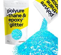 Hemway Resin Glitter Baby Blue Iridescent 100g Extra Chunky | Polyurethane & Epoxy Glitter for Resin Crafts, Tumblers, Coasters, Floor & Table Art